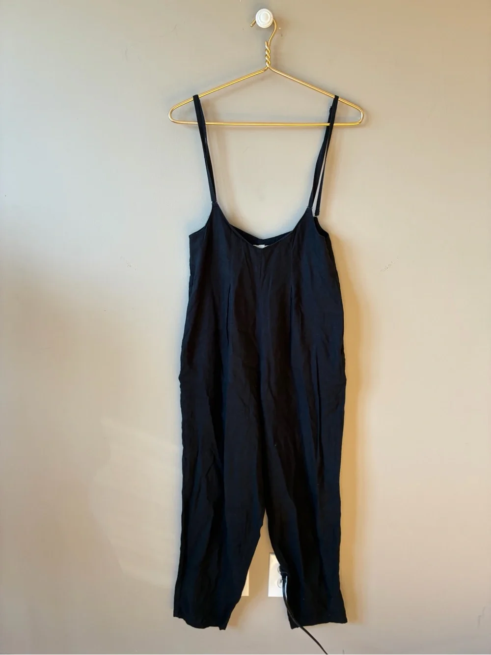 Women’s Black Linen blend onesie jumpsuit XS